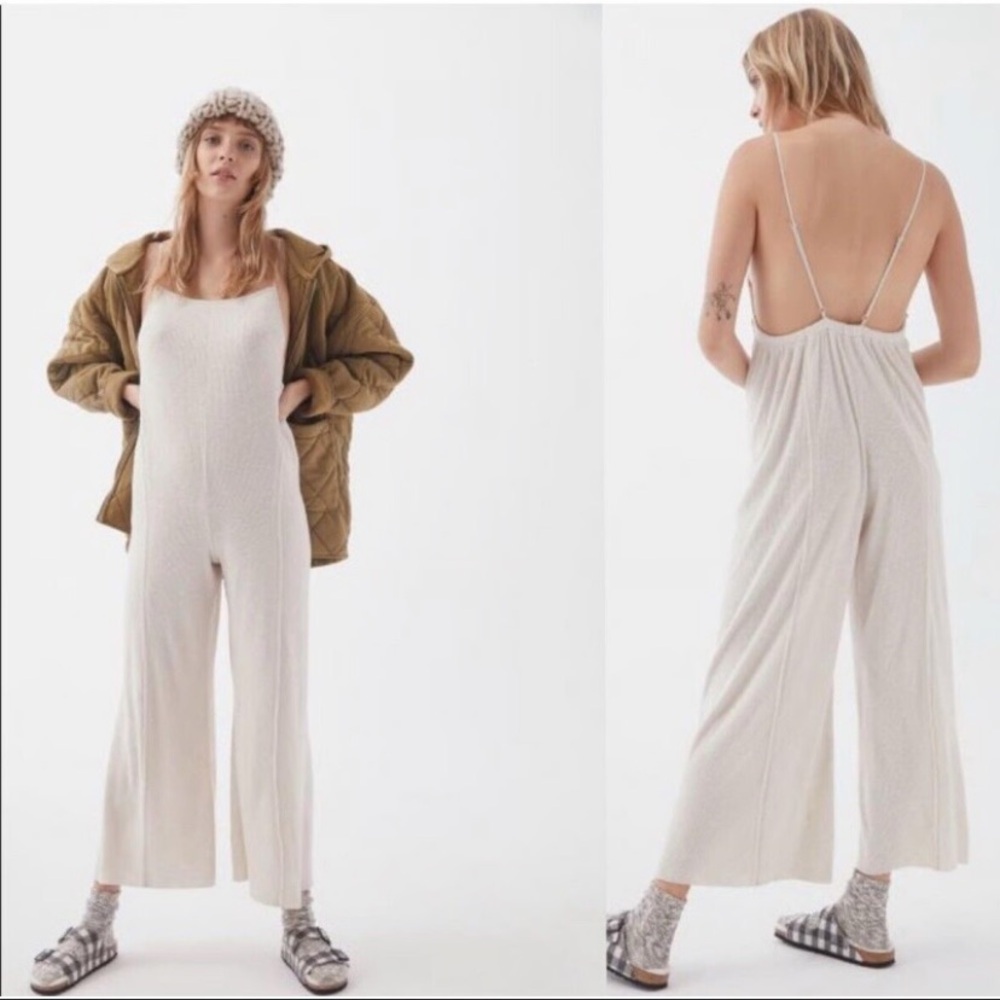 Urban Outfitters Out From Under Raelynn Ribbed jumpsuit pink casual $88 M fall